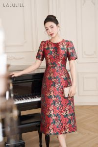 ĐẦM TAFFETA HOA DÁNG A NHẸ