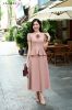set-ao-so-mi-dang-peplum-co-cuon-hoa-tuyt-xi-hong-do - ảnh nhỏ 2
