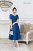 dam-tiec-cape-vai-xep-no-taffeta-xanh-duong - ảnh nhỏ  1