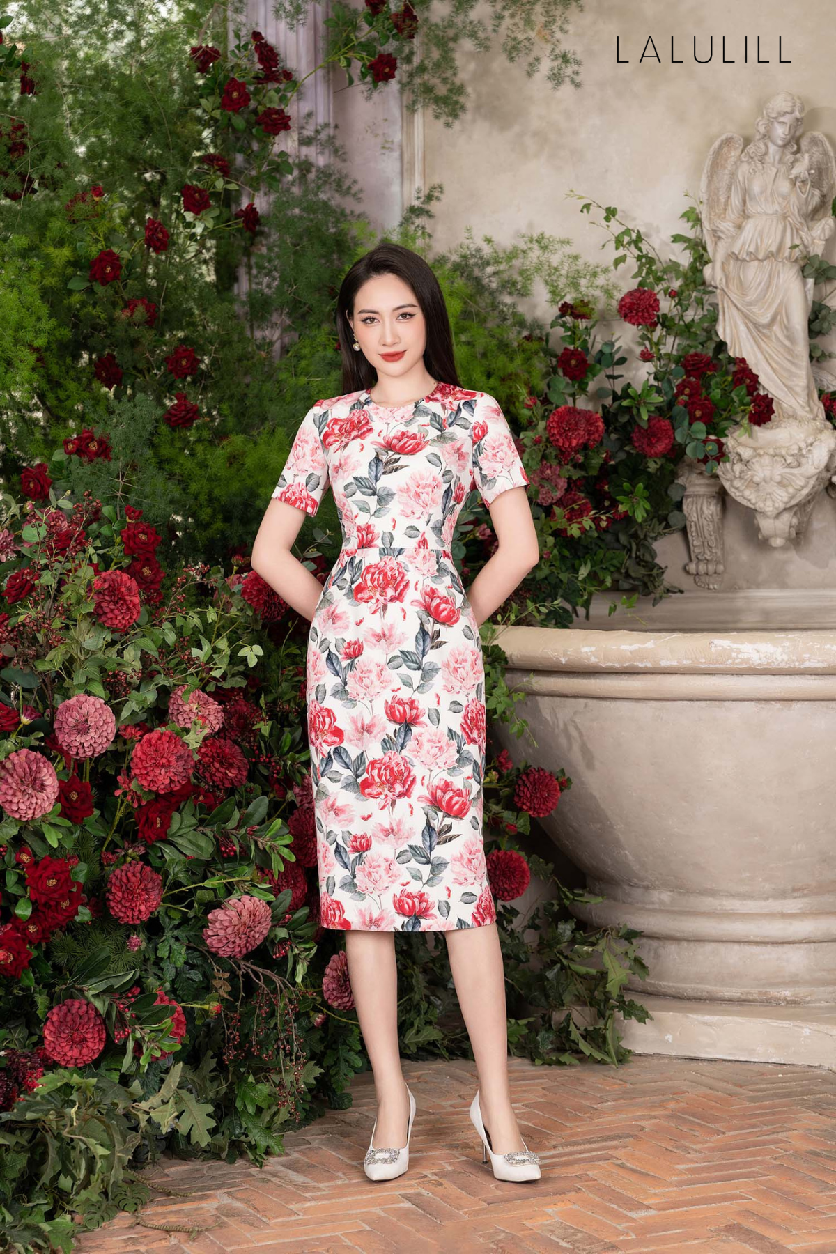 Đầm hoa nhí hồng vintage, váy hoa nhí nhún eo hottrend 2020 | Lazada.vn